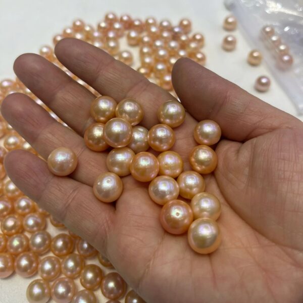 10-14mm_3a50 11-12mm edison pearls peach /purple round pearl 4A 10 pcs for one bag