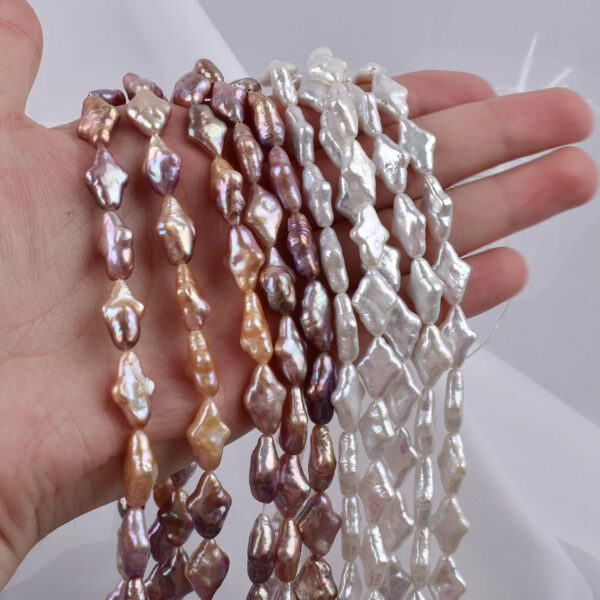 10X14mm cross star pearl white/purple 38cm/string 5A