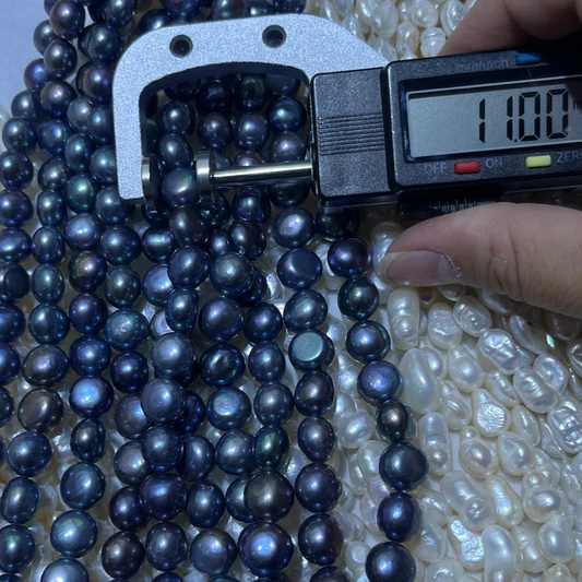 11-12mm button pearl drill on top dyed Peacock color 4A