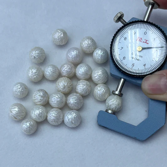 11-12mm dragon engraving pearl white 5A