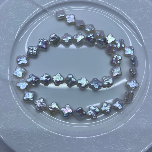 11-12mm pearl clover necklace 38cm/string 4A