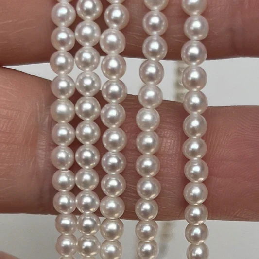 3-3.5mm round pearl wholesale 3-3.5mm round pearl strand white 38cm/string 5A