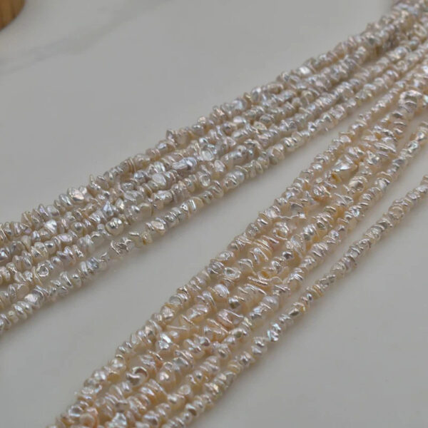 3-4mm keshi pearl silver/white 38cm/string 5A
