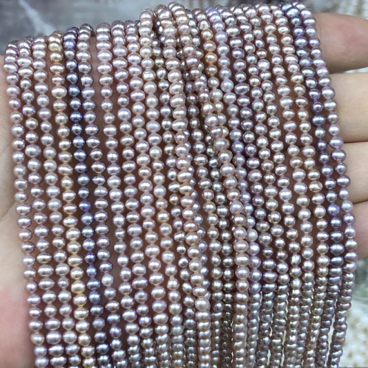 3-4mm potato pearl purple 40cm/string 4A