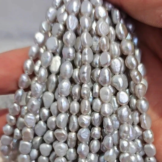 4-5mm baroque negget pearl grey 35cm/string 4A
