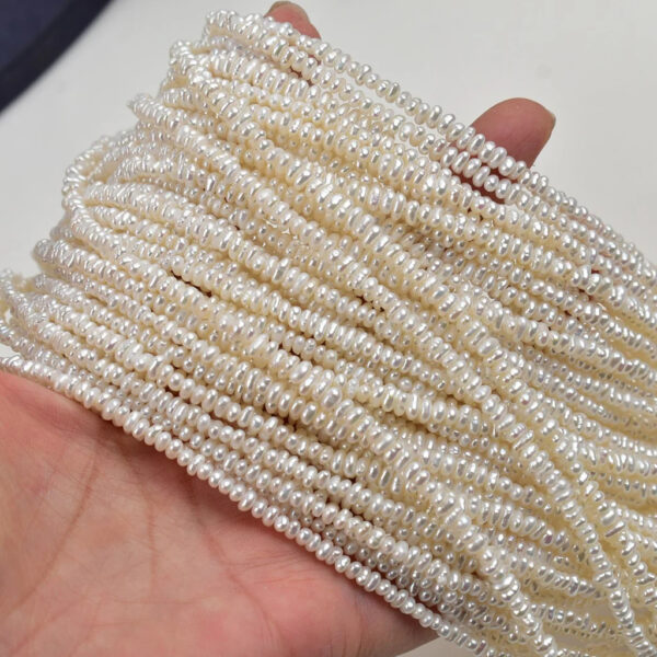 4-5mm button keshi overlay pearl pink/white 38cm/string 4A