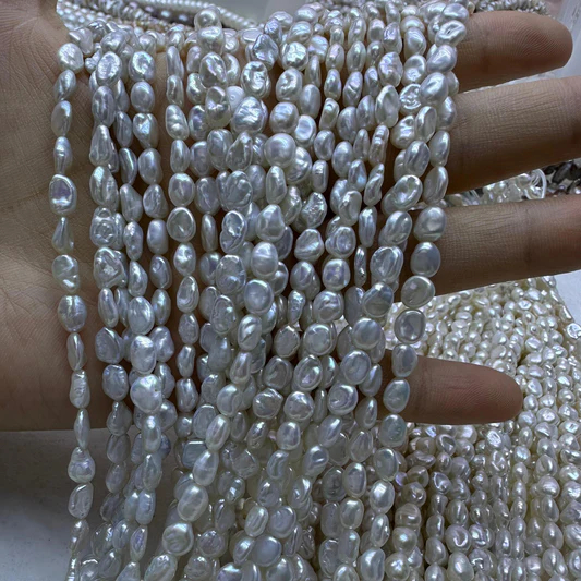 5-6mm keshi pearls white 38cm/string 5A