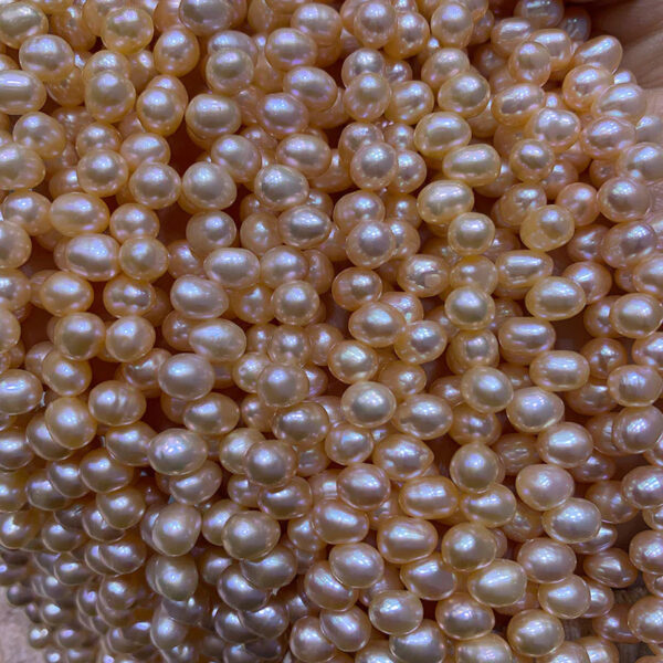 5-6mm Rice pearl drill on top white pink peach purple 38 cm longth 4A