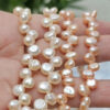 5-7mm baroque nugget drill on top white peach champagne 38cm/string 4A