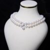 Double pearl necklace, 5A quality