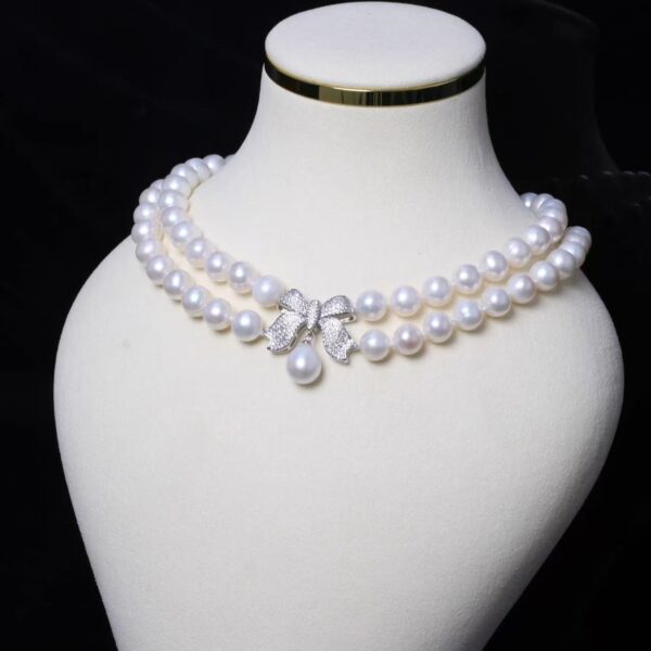 Double pearl necklace, 5A quality