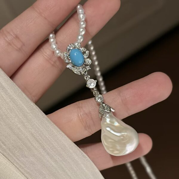 Turquoise Baroque Pendant Necklace