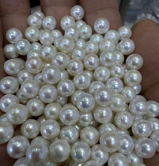 6.5-7mm loose round pearl beads 6.5-7mm round pearl components for jewelry making white 4A
