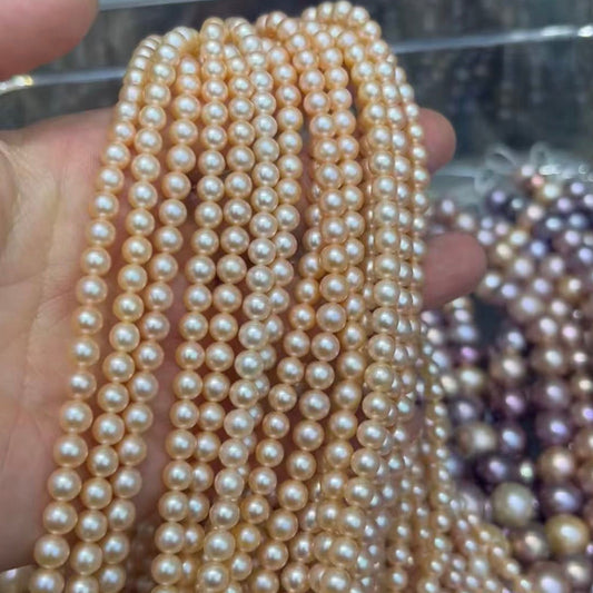 6mm round peach pearl 6-6.5mm round pearl peach 4A