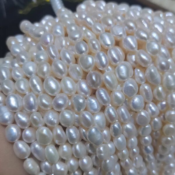 6-7mm baroque nugget pearl white good quality 35cm/string 4A