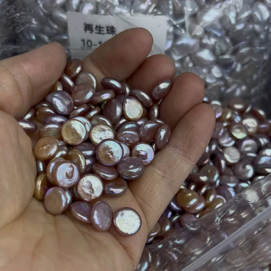 8-10mm loose coin pearls purple 5A pirce unit is 100g