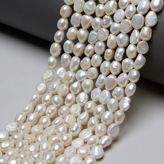 8-9mm Baroque negget drill vertical white 38cm/string 4A