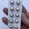 8-9mm rice/drop pearl earring white/pink/peach 5A 1 card/10 pair