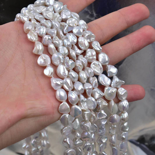 9-10mm keshi pearl white 38cm/string 5A
