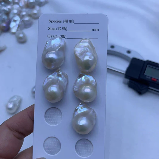 16mm Baroque pearl earrings white loose price for 1 pcs 4A