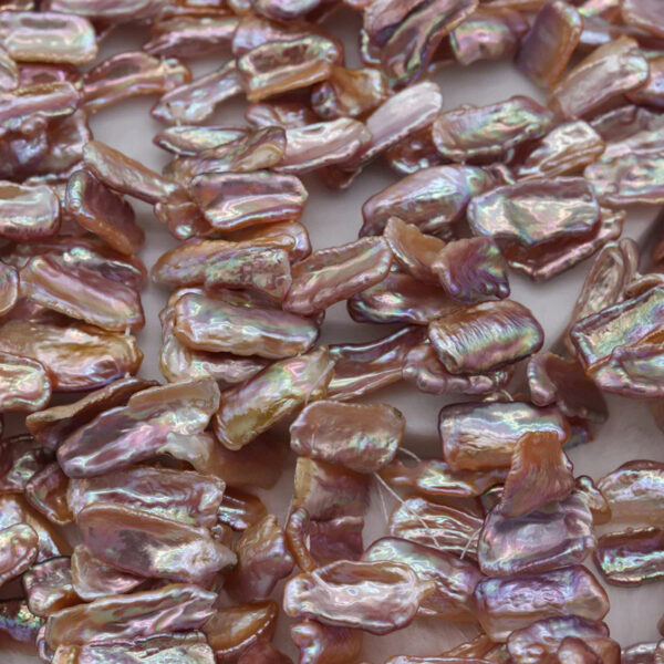 5-7mmX22mm biwa pearl string drill on top 38cm/string 5A