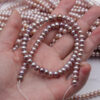 3-9mm Button pearl string white pink peach 38cm string 4A