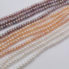 3-9mm Button pearl string white pink peach 38cm string 4A