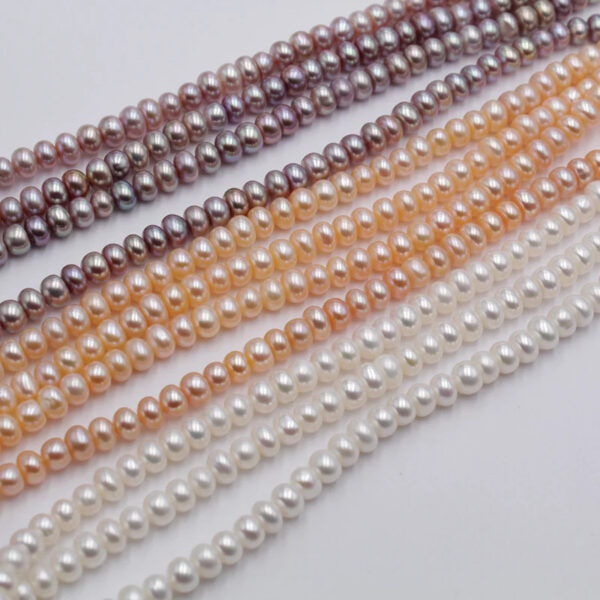 3-9mm Button pearl string white pink peach 38cm string 4A