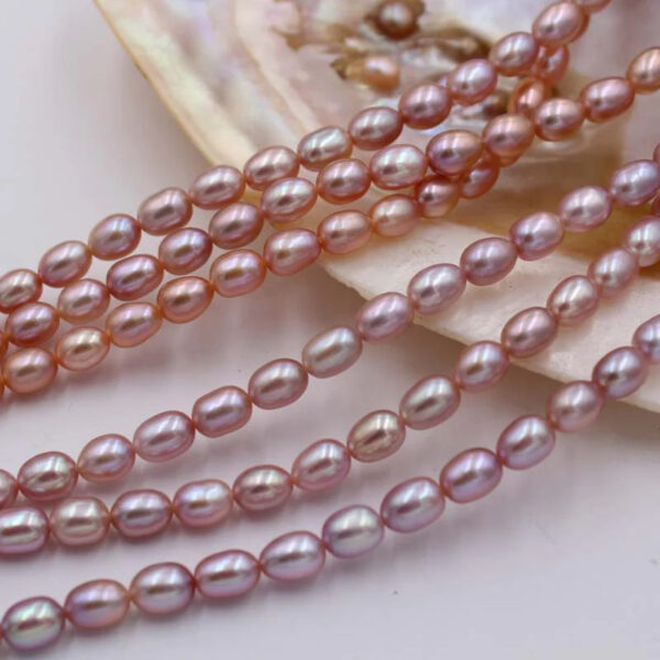 4-5mm rice pear skewers white/purple/pink/peach 38cm/skewer 4A