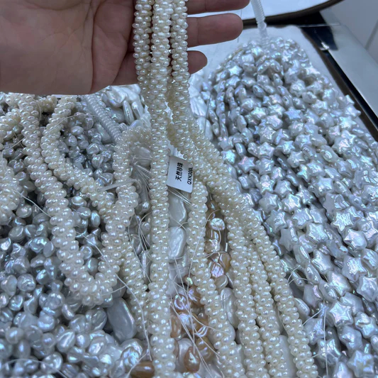 4-5mm kehsi pearl necklace designs white good quality pearls 40cm/string
