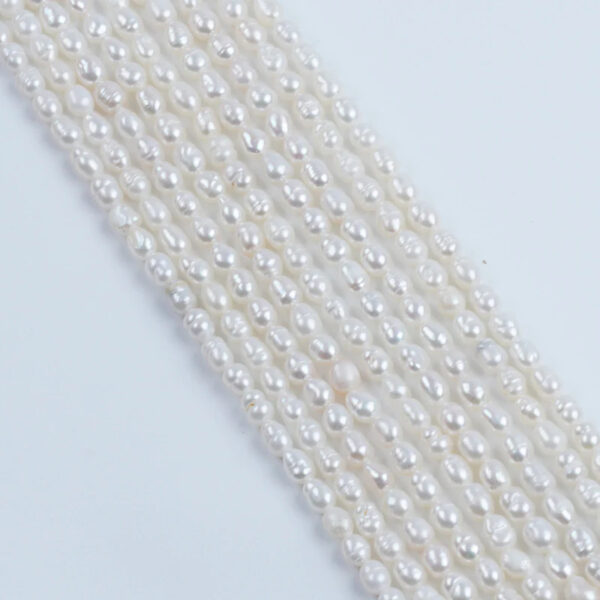 3-4mm rice pearl string white pink peach 38cm/string 3A